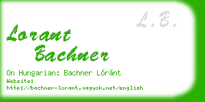 lorant bachner business card